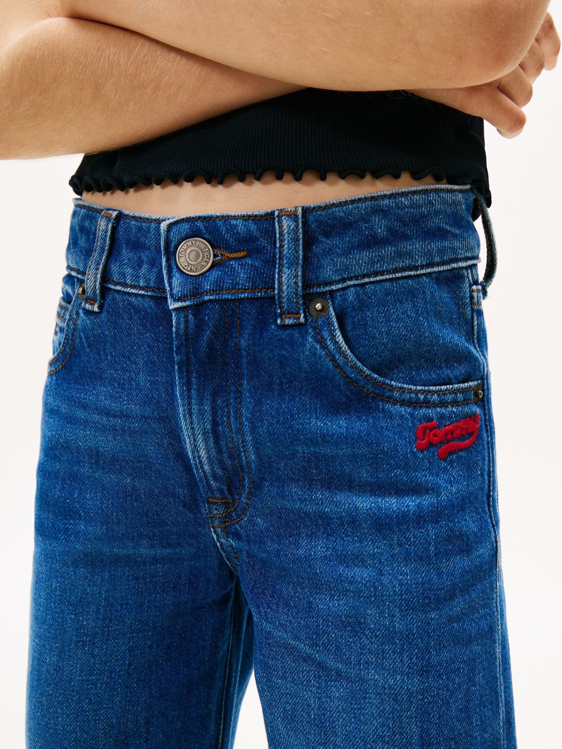 Dsiney Kidz - Tommy Hilfiger Blue Logo Embroidery Girlfriend Jeans image 4