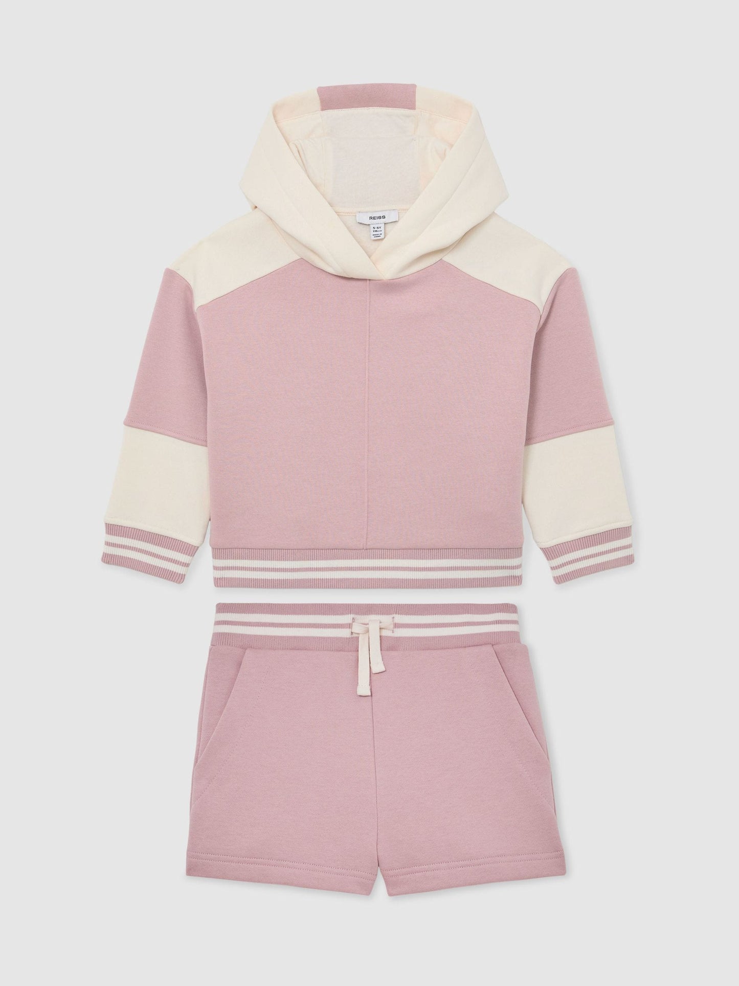 Reiss Pink Patty 13-14 yrs Cotton-Blend Hoodie and Shorts Set image 1