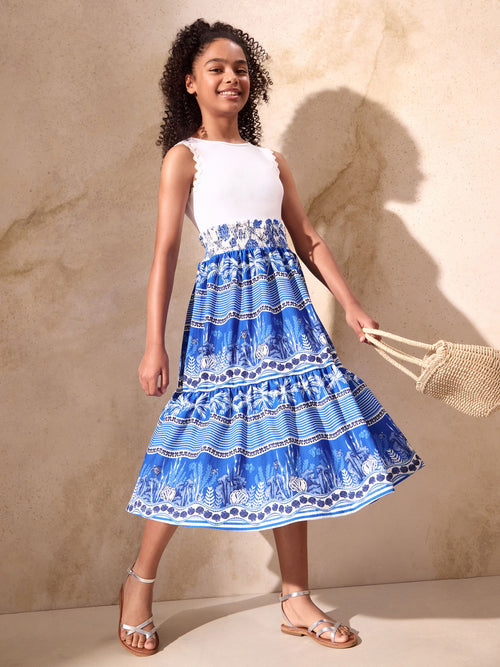 Lipsy Blue Jersey Maxi Holiday Dress (5-16yrs) image 1