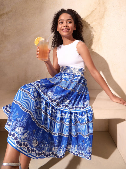 Lipsy Blue Jersey Maxi Holiday Dress (5-16yrs) image 3