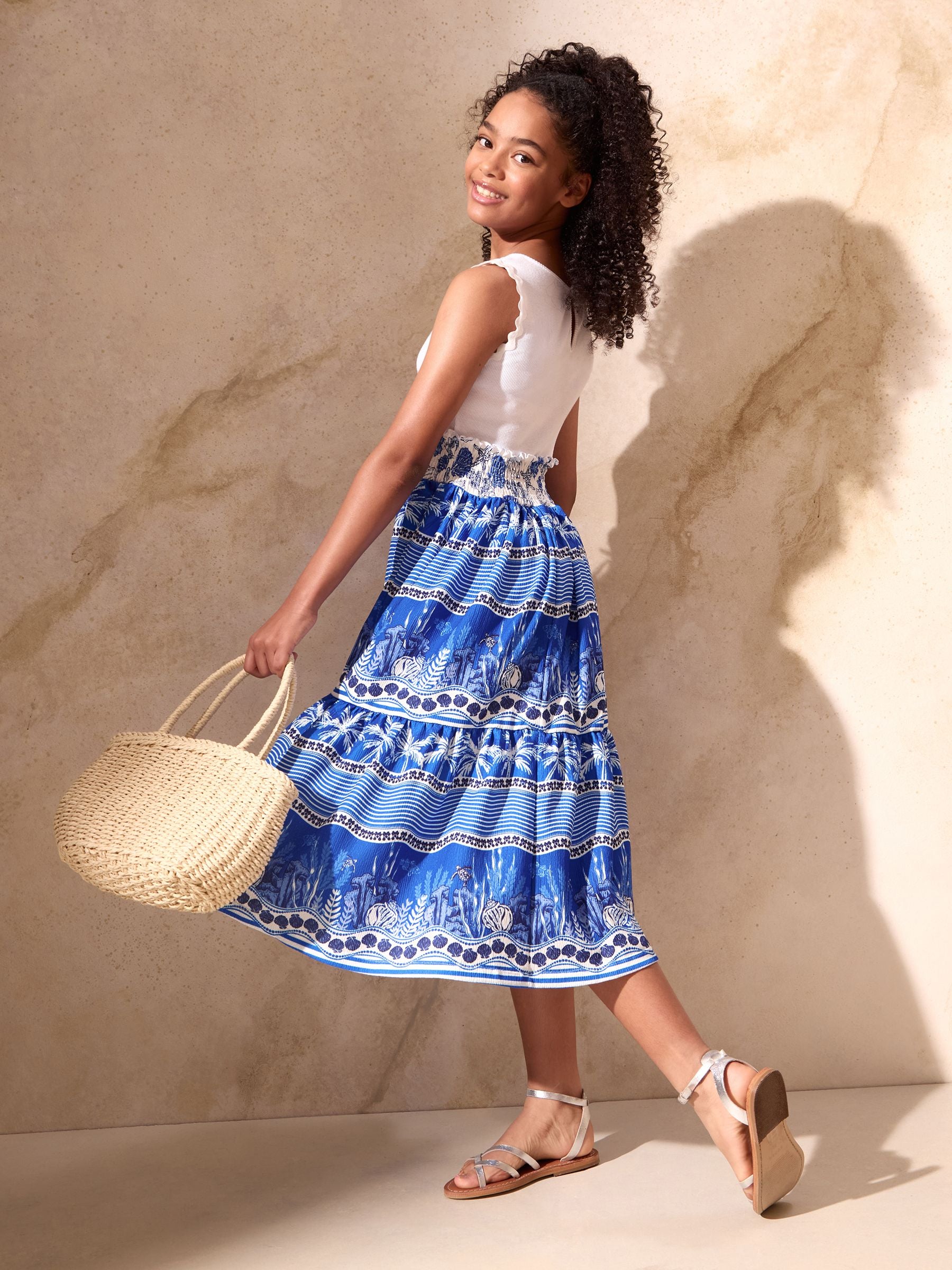 Lipsy Blue Jersey Maxi Holiday Dress (5-16yrs) image 4