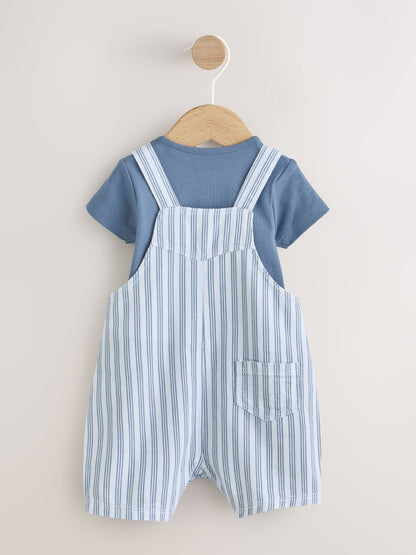 Blue Mickey Mouse Dungaree and Bodysuit Baby Set (0mths-2yrs) image 2