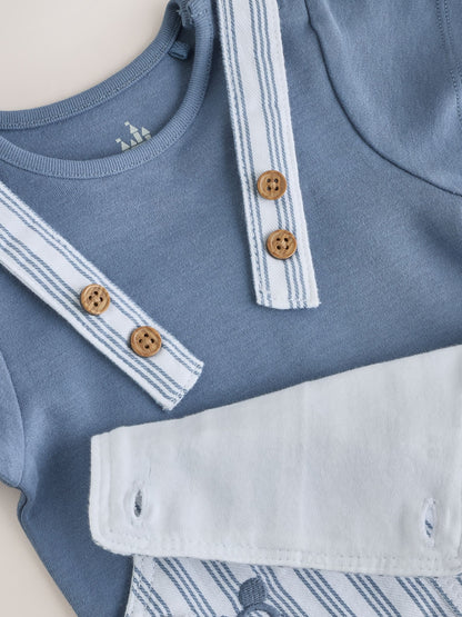 Blue Mickey Mouse Dungaree and Bodysuit Baby Set (0mths-2yrs) image 4