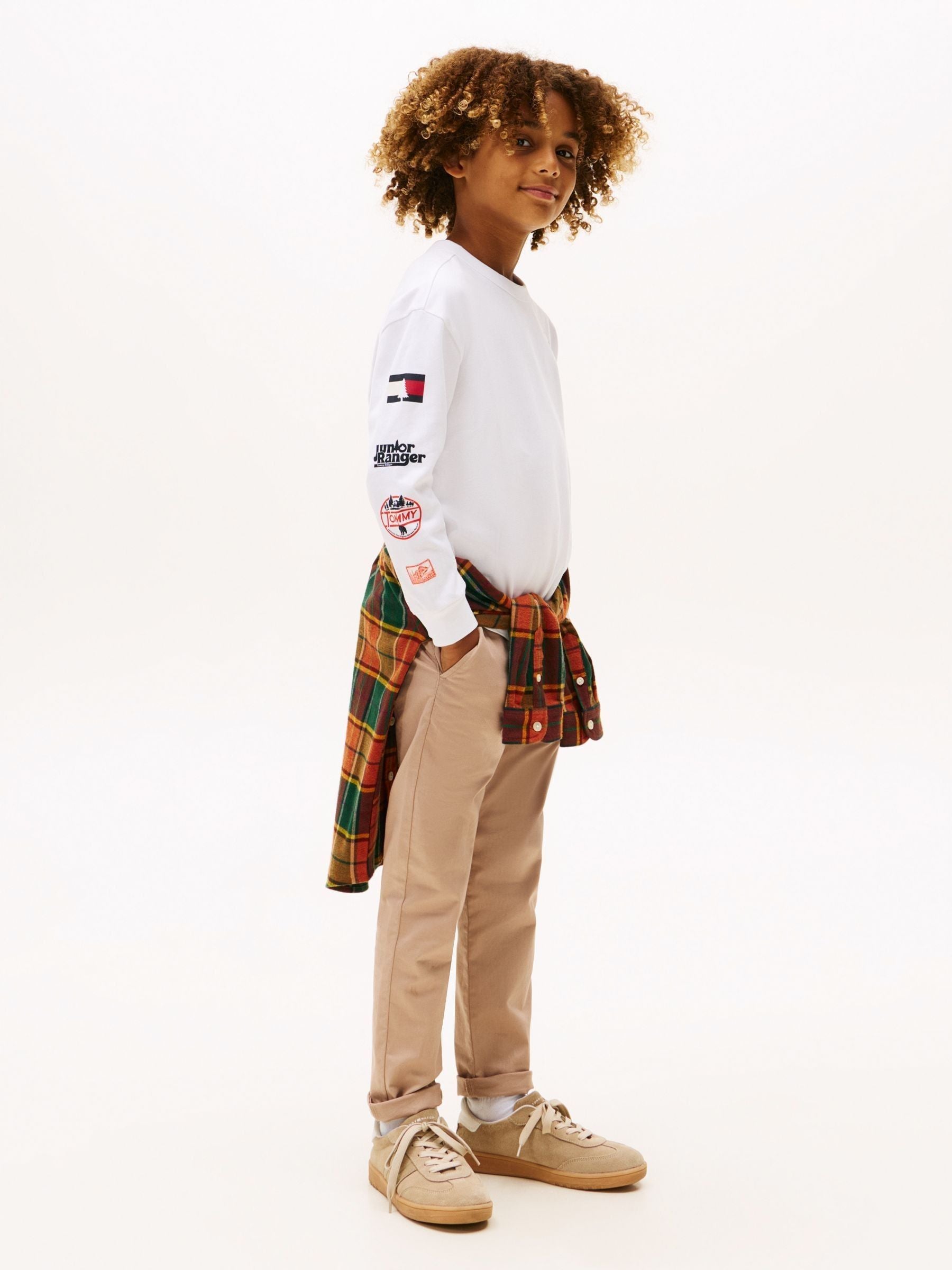 Tommy Hilfiger White Multi-Badge Long Sleeve T-Shirt image 2