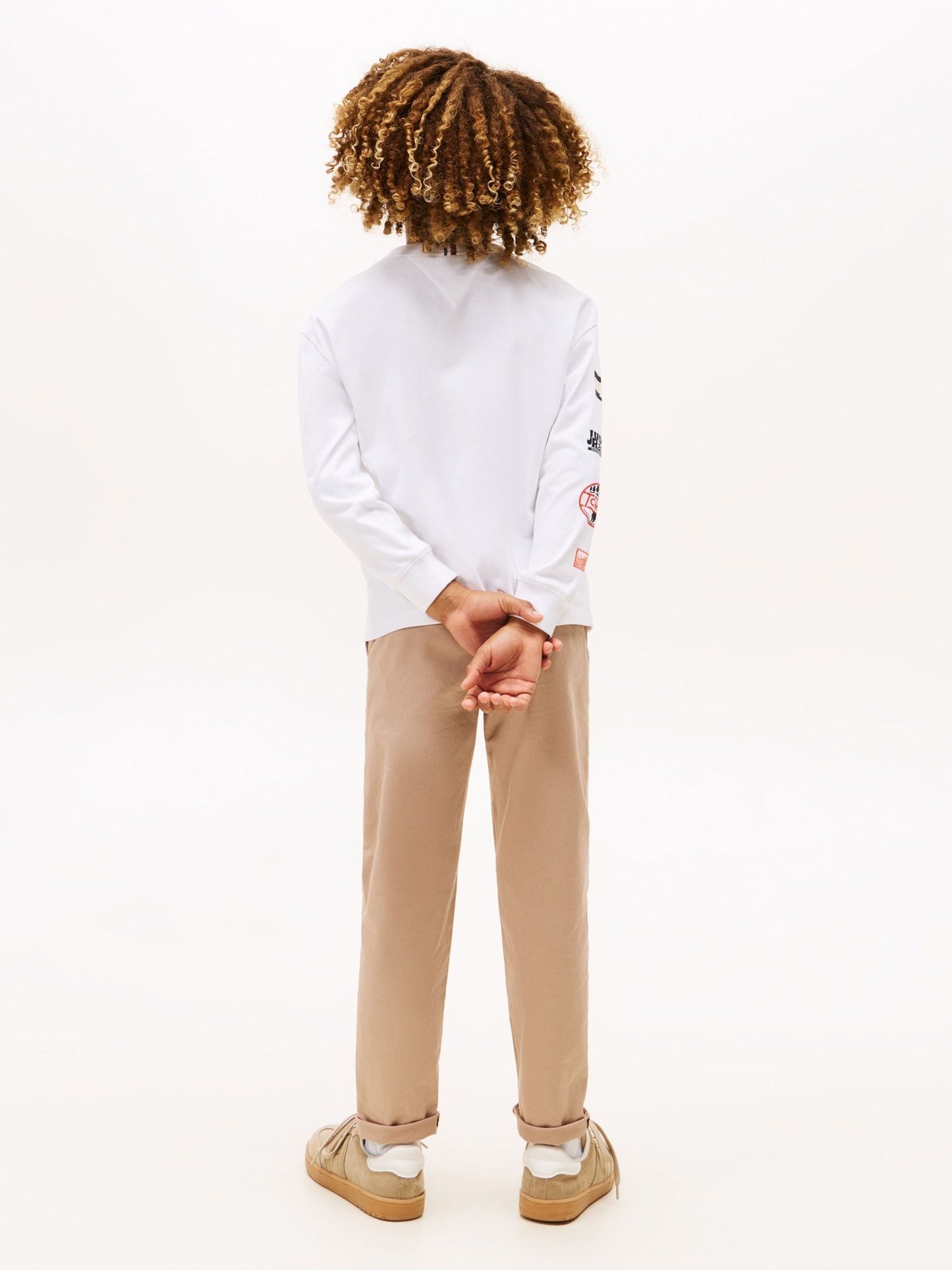 Tommy Hilfiger White Multi-Badge Long Sleeve T-Shirt image 3