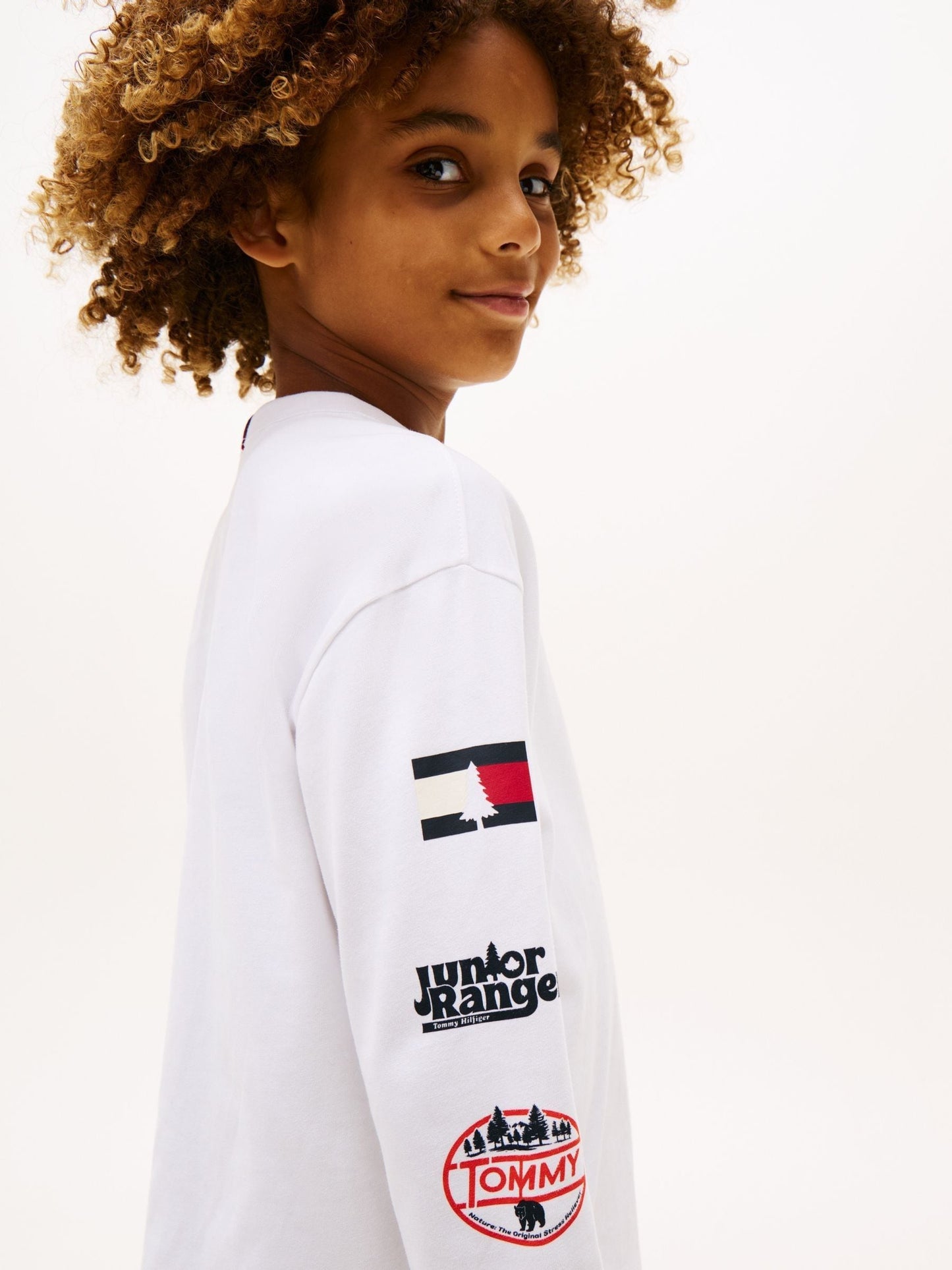 Tommy Hilfiger White Multi-Badge Long Sleeve T-Shirt image 4