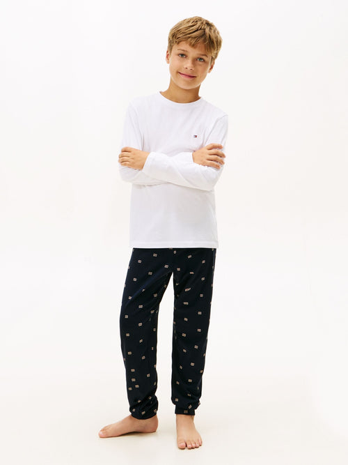 Tommy Hilfiger White Essential Long Sleeve Print Pyjamas Set - image 1