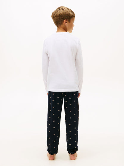 Tommy Hilfiger White Essential Long Sleeve Print Pyjamas Set - image 2