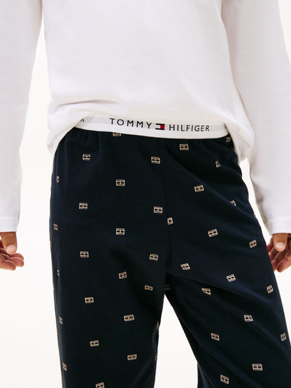 Tommy Hilfiger White Essential Long Sleeve Print Pyjamas Set - image 3