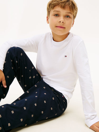 Tommy Hilfiger White Essential Long Sleeve Print Pyjamas Set - image 4