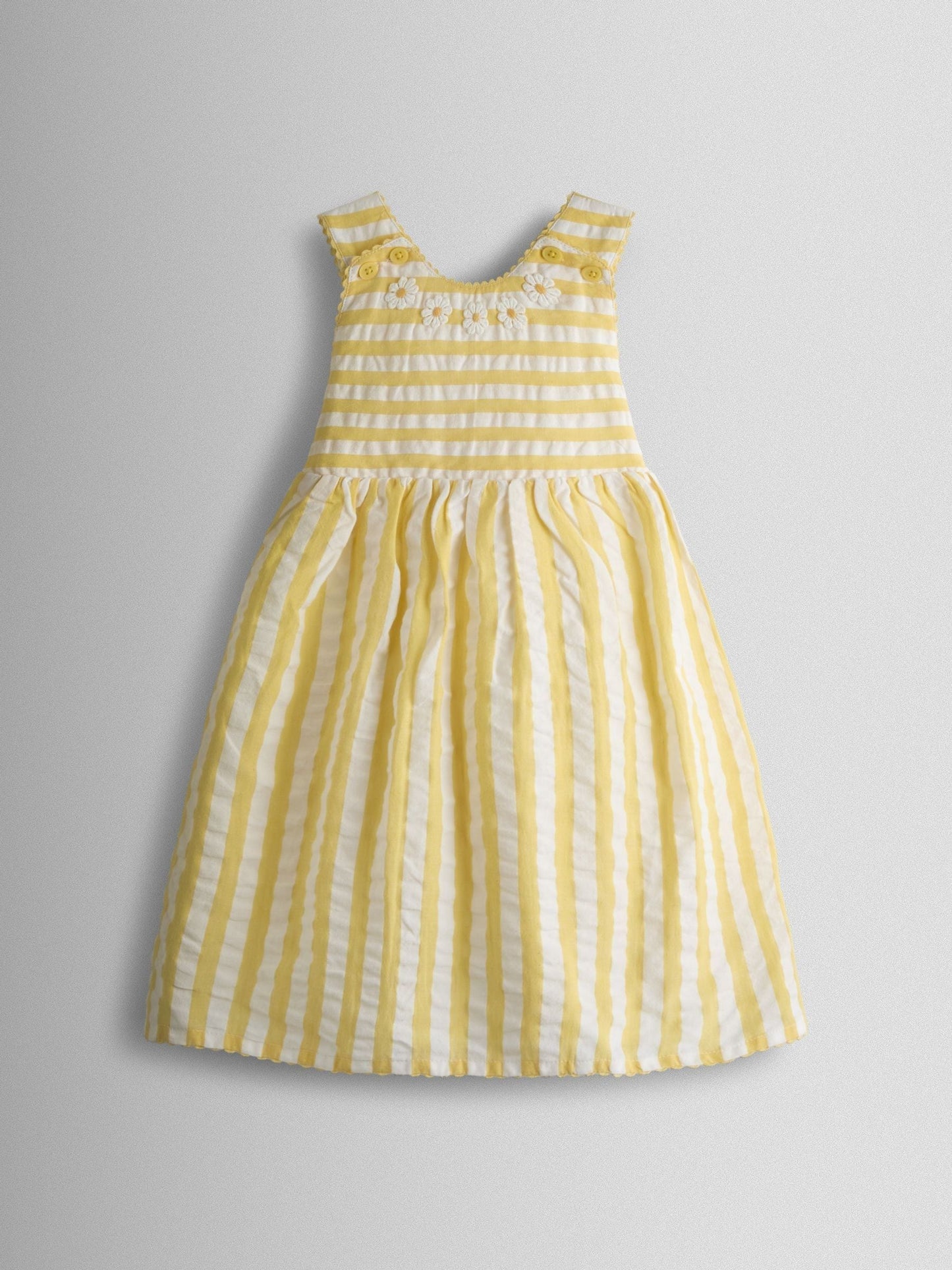 JoJo Maman Bébé Yellow Cross Back Appliqué Sundress image 2
