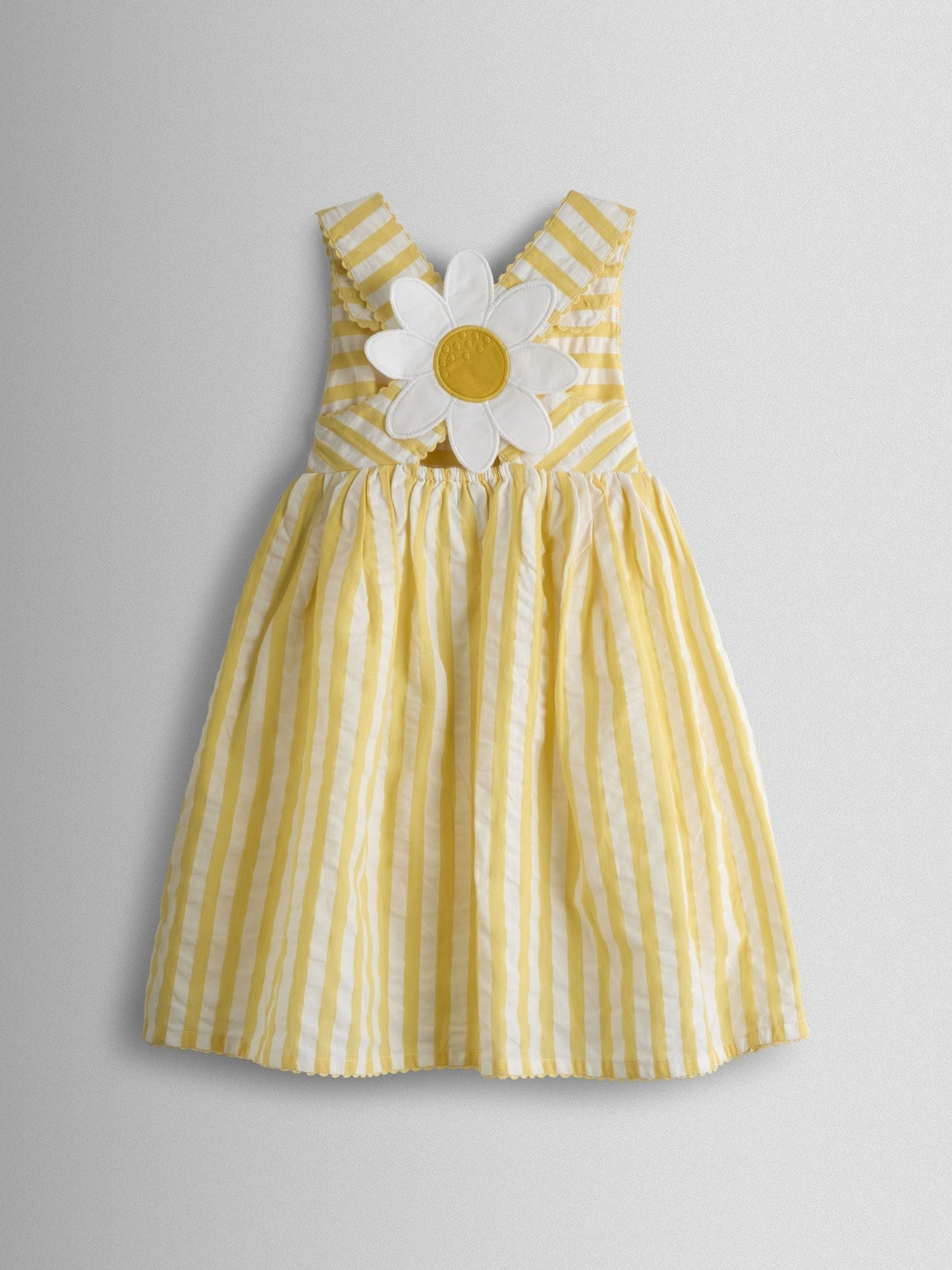 JoJo Maman Bébé Yellow Cross Back Appliqué Sundress image 3