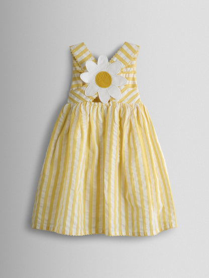 JoJo Maman Bébé Yellow Cross Back Appliqué Sundress image 3