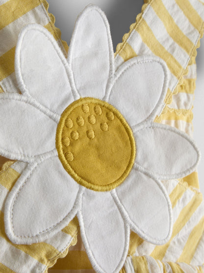 JoJo Maman Bébé Yellow Cross Back Appliqué Sundress image 4