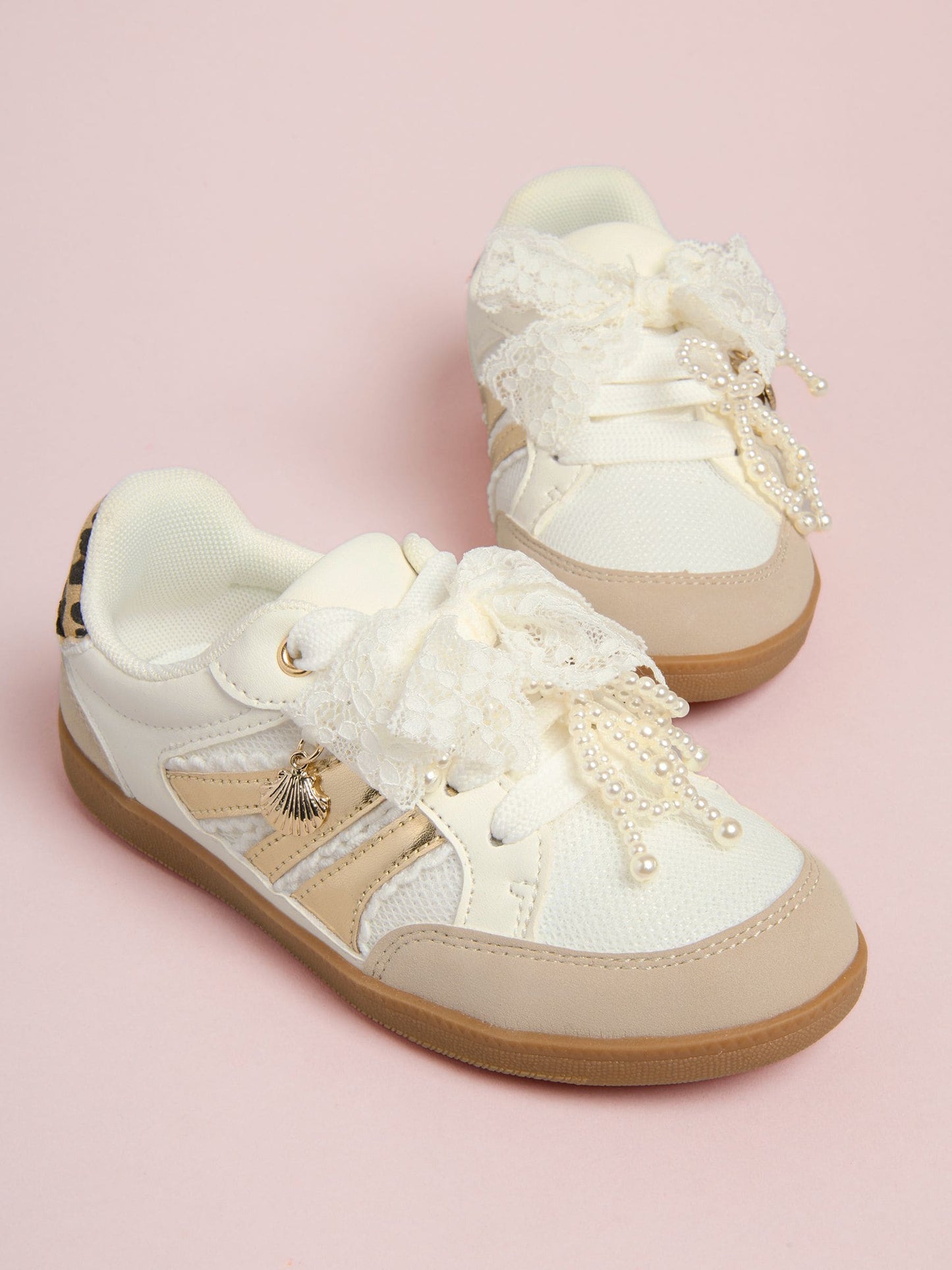 Lipsy White Slim Gum Sole Charm Detail Sports Trainers image 2