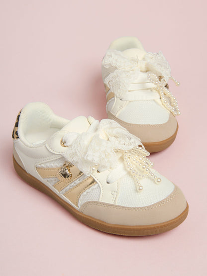 Lipsy White Slim Gum Sole Charm Detail Sports Trainers image 2