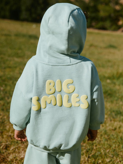 Sage Green Big Smiles Hoodie and Shorts Set (3mths-7yrs) image 3