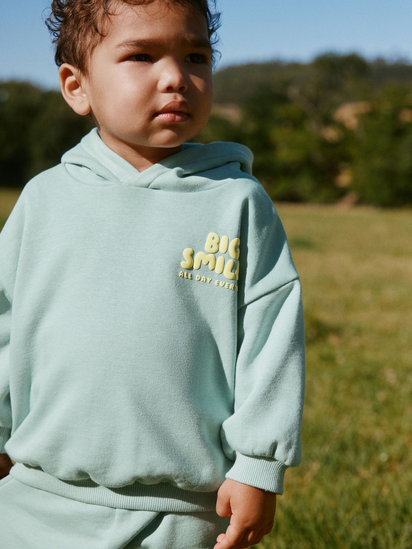 Sage Green Big Smiles Hoodie and Shorts Set (3mths-7yrs) image 4