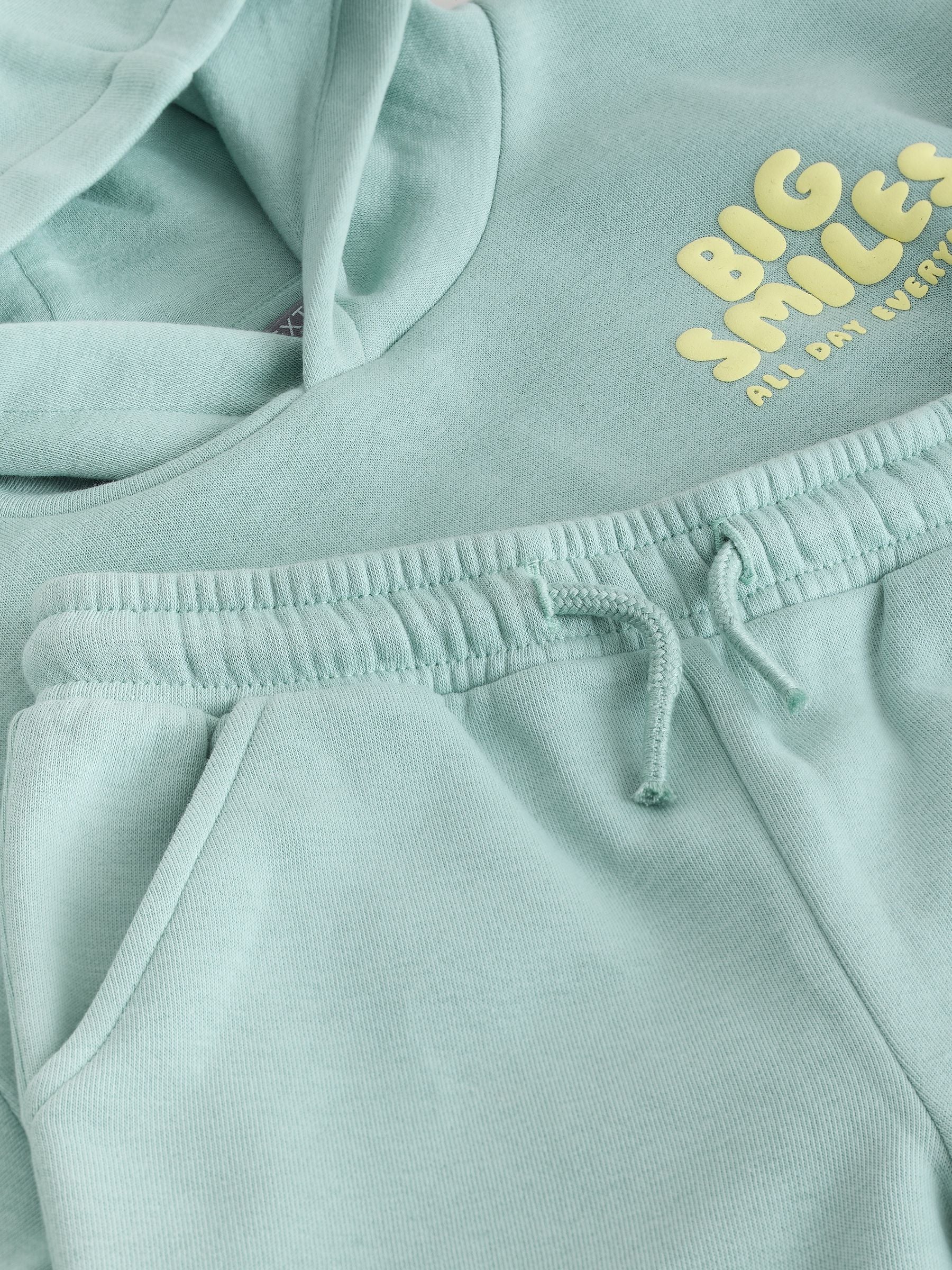 Sage Green Big Smiles Hoodie and Shorts Set (3mths-7yrs) image 7