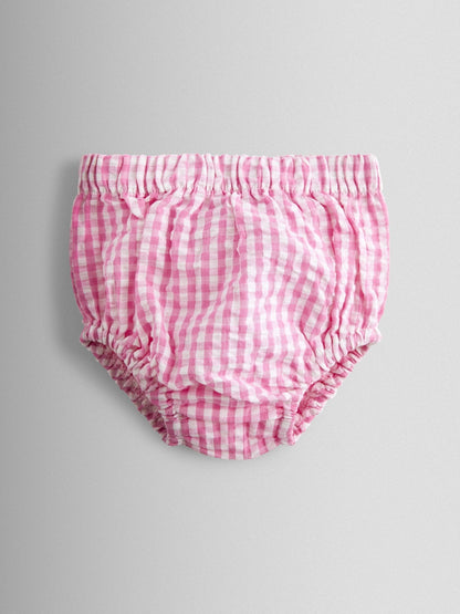 JoJo Maman Bébé Pink Gingham Nautical Embroidered Sailor Baby Dress image 4