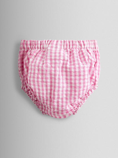 JoJo Maman Bébé Pink Gingham Nautical Embroidered Sailor Baby Dress image 5