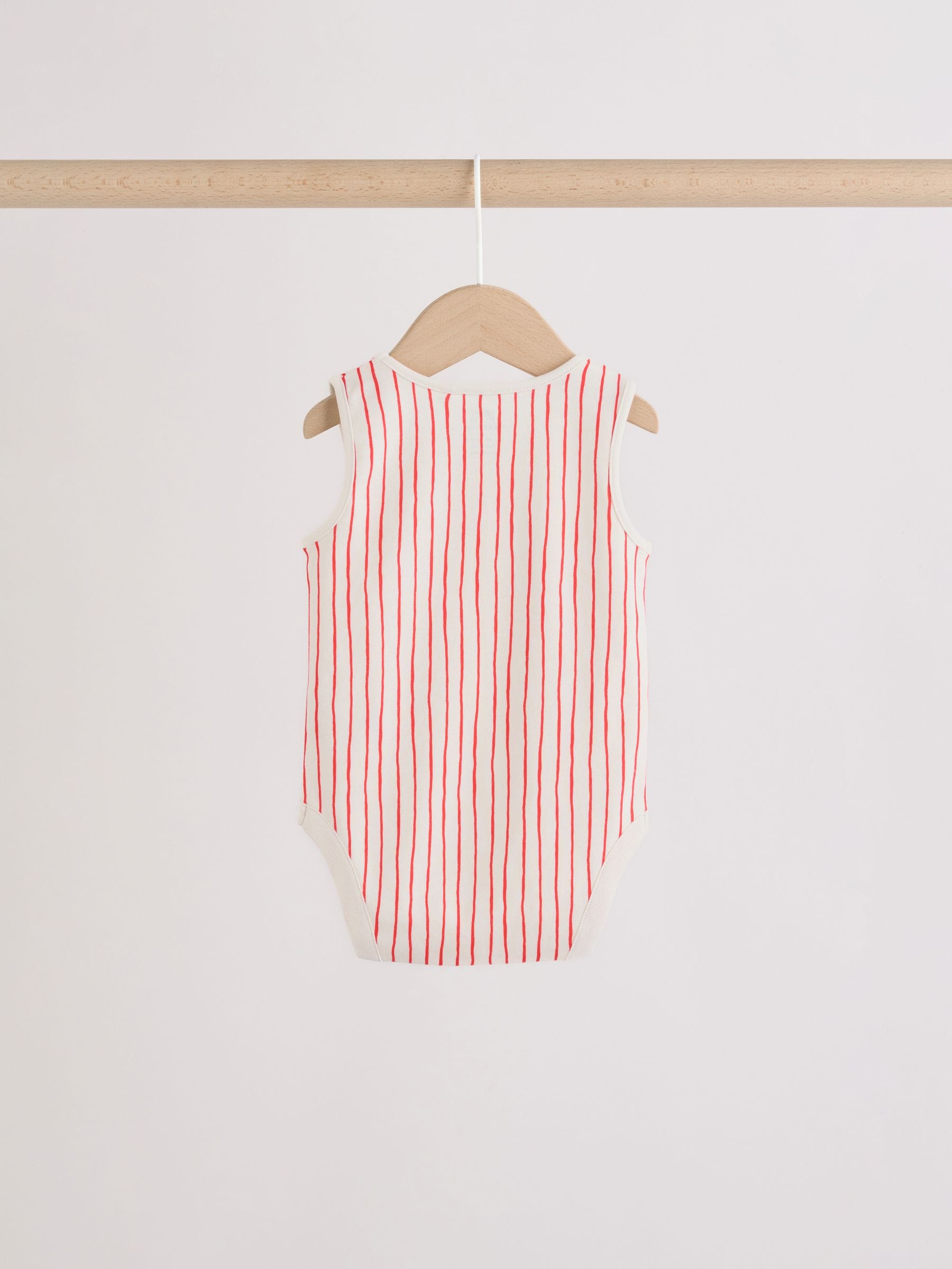 Navy/Red Stripe Baby Bodysuits 5 Pack image 4