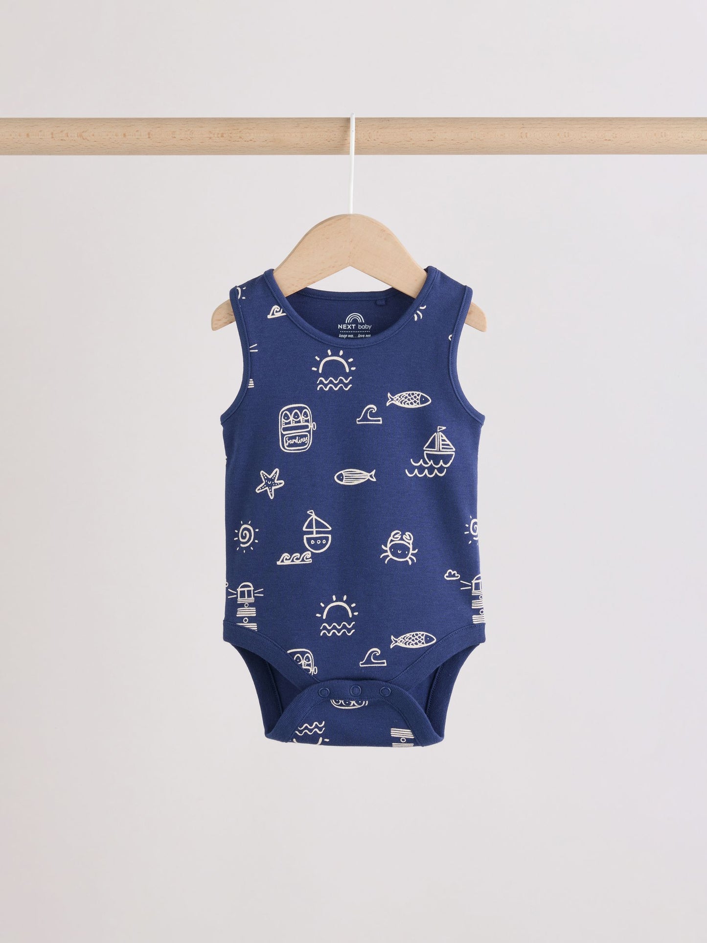 Navy/Red Stripe Baby Bodysuits 5 Pack image 5