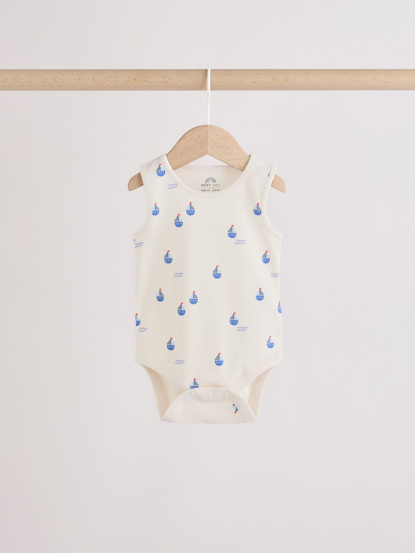Navy/Red Stripe Baby Bodysuits 5 Pack image 7