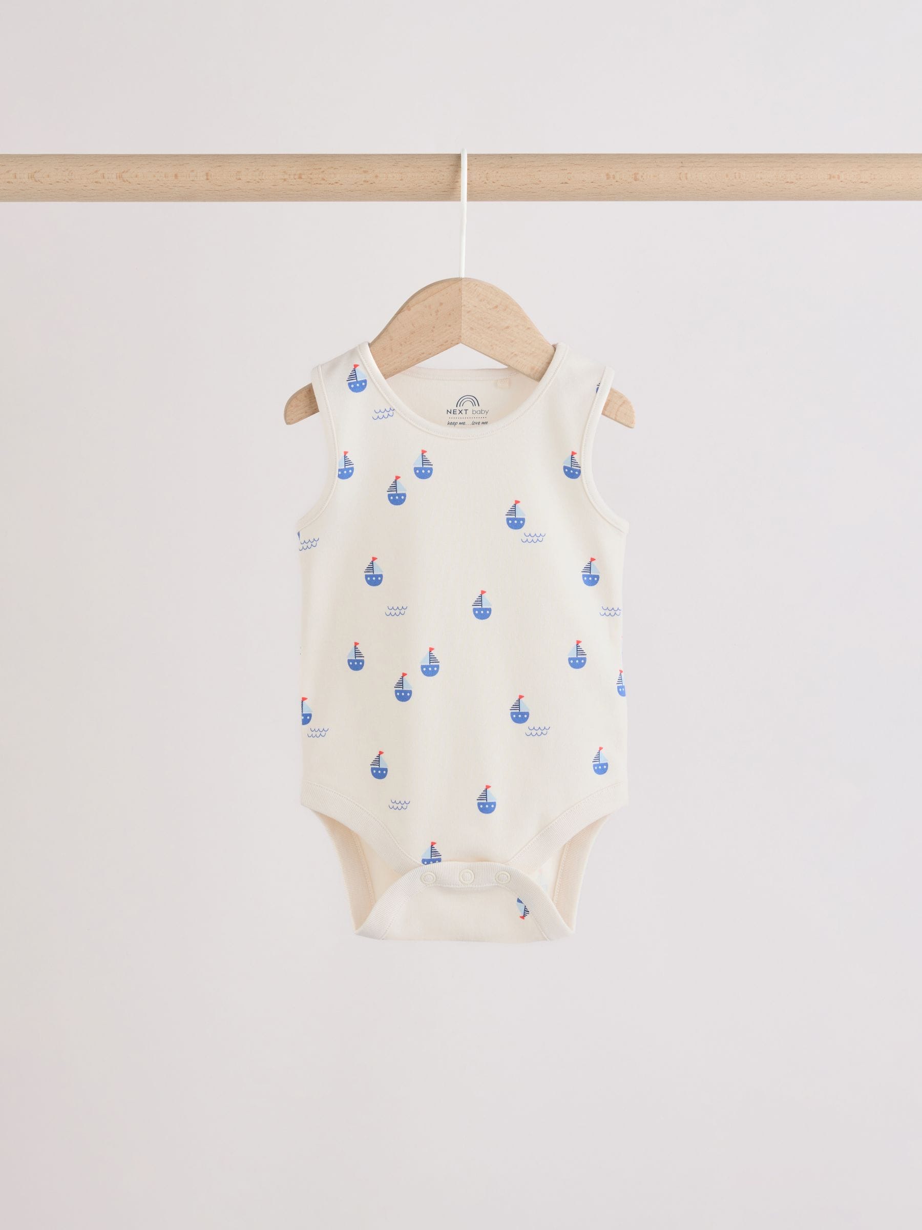 Navy/Red Stripe Baby Bodysuits 5 Pack image 7