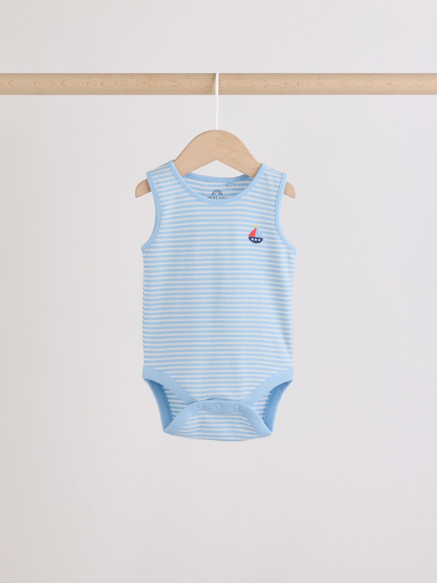 Navy/Red Stripe Baby Bodysuits 5 Pack image 8