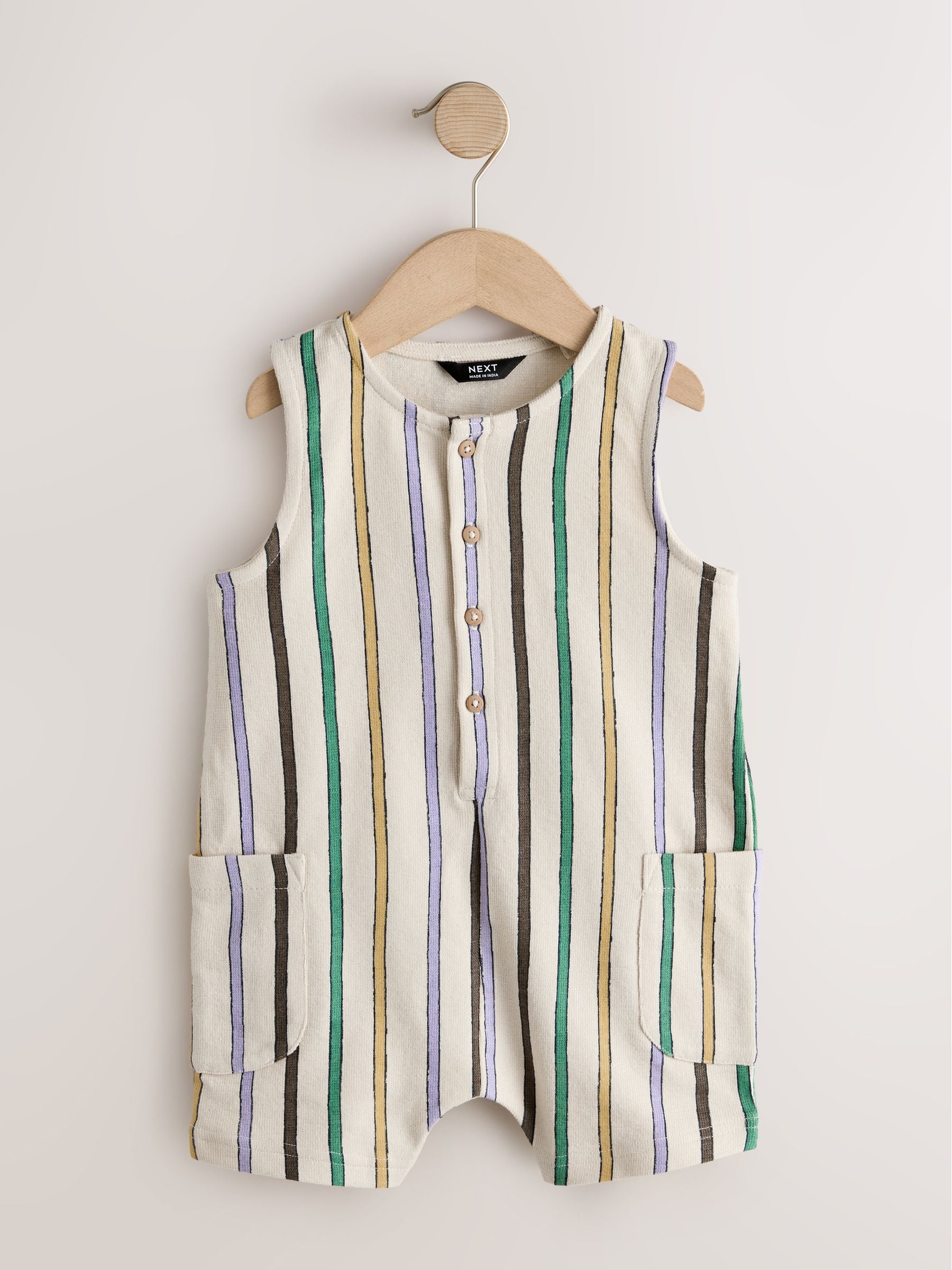 Multi Striped Textured Cotton Romper (3mths-7yrs) image 1