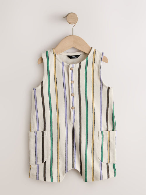 Multi Striped Textured Cotton Romper (3mths-7yrs) image 1
