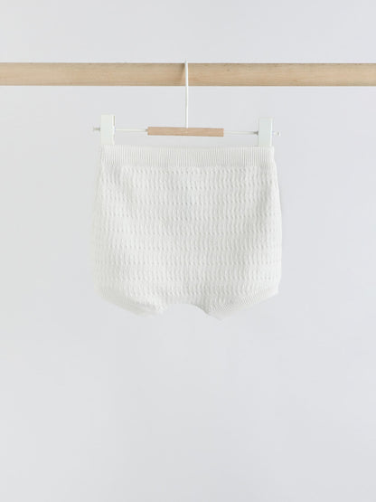 White Collared Knit Top and Shorts Baby Set (0mths-2yrs) image 8