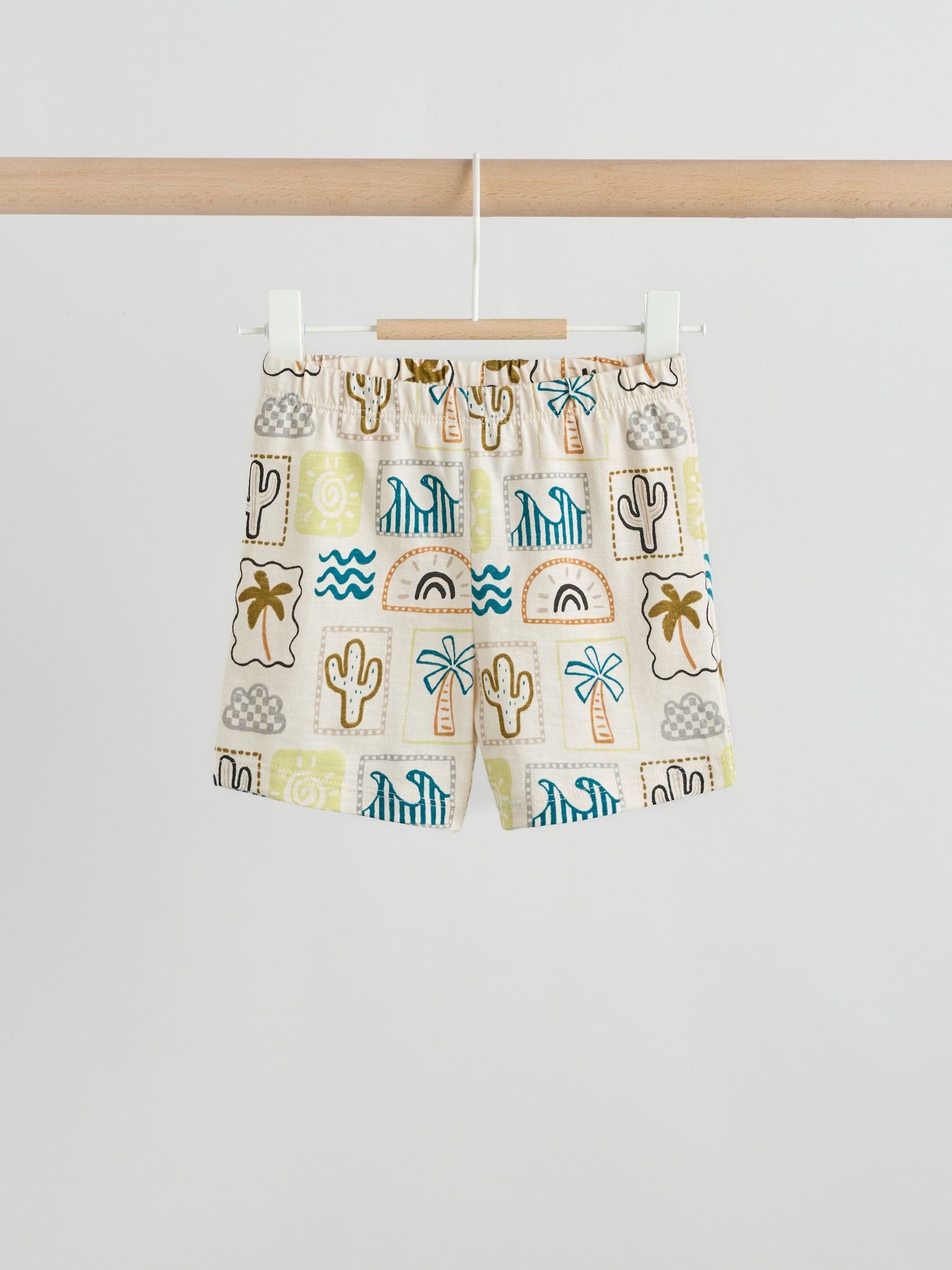 Neutral Palm Print Shirt and Shorts Baby Set (0mths-2yrs) image 3