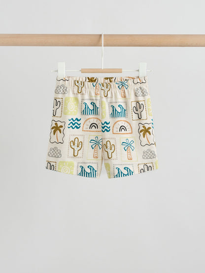 Neutral Palm Print Shirt and Shorts Baby Set (0mths-2yrs) image 3