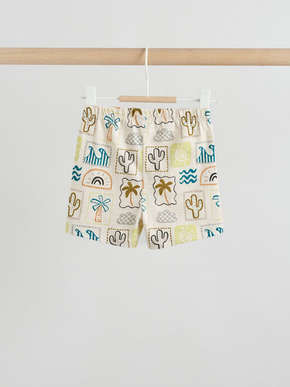 Neutral Palm Print Shirt and Shorts Baby Set (0mths-2yrs) image 6