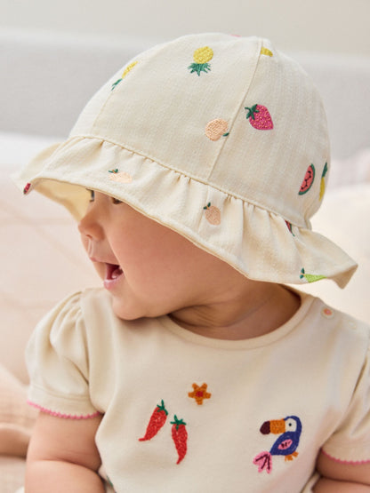 Bright Fruit Embroidered Baby Bucket Hats 2 Pack (0mths-2yrs) image 2
