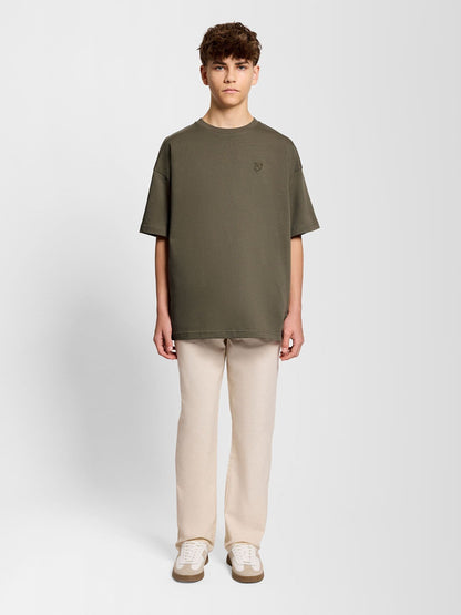 Dsiney Kidz - Lyle & Scott Khaki Ash Heavy Weight Relaxed T-Shirt image 2