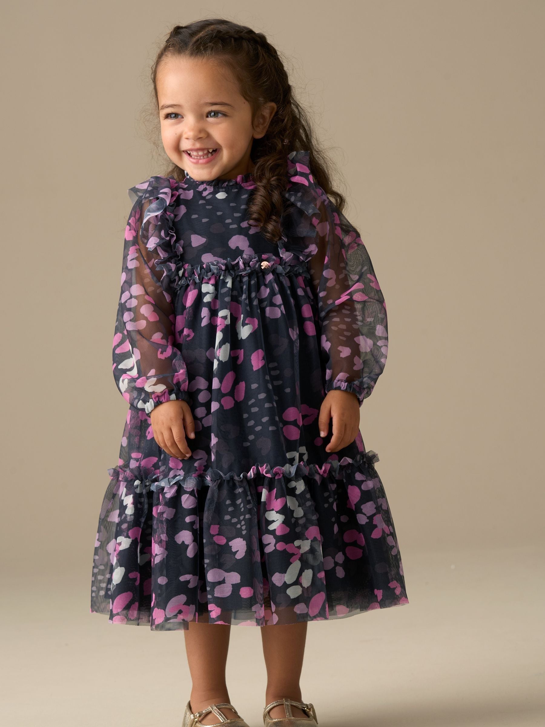 Angel & Rocket Blue Cara Print Mesh Dress image 1