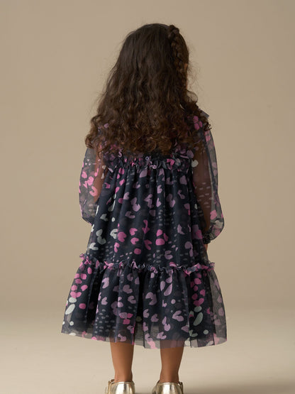 Angel & Rocket Blue Cara Print Mesh Dress image 3