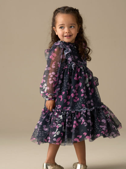 Angel & Rocket Blue Cara Print Mesh Dress image 4