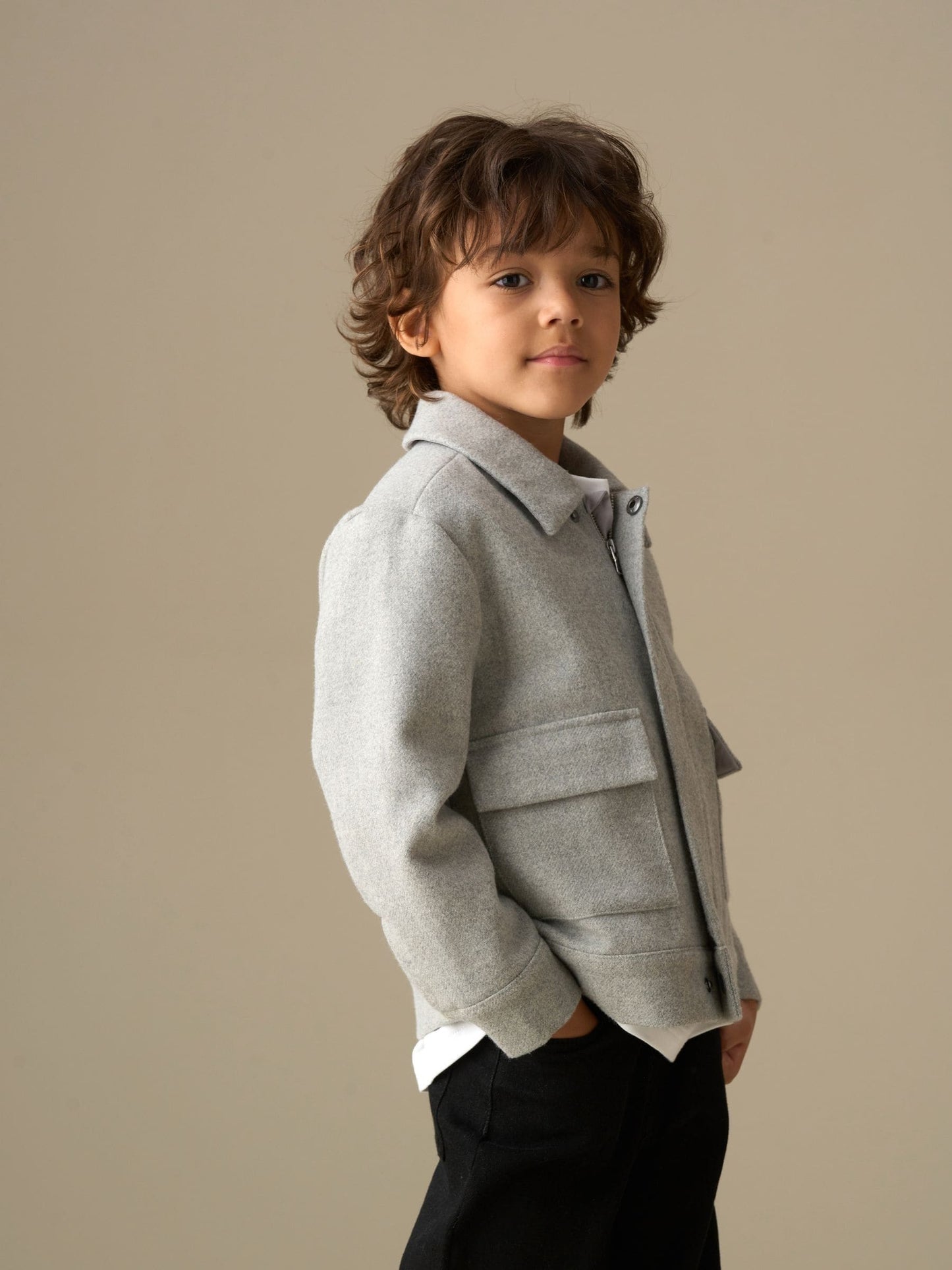 Dsiney Kidz - Angel & Rocket Grey Parker Varsity Jacket image 4