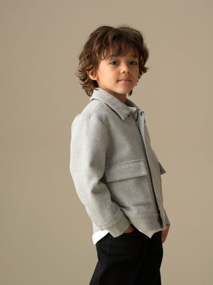 Dsiney Kidz - Angel & Rocket Grey Parker Varsity Jacket image 4