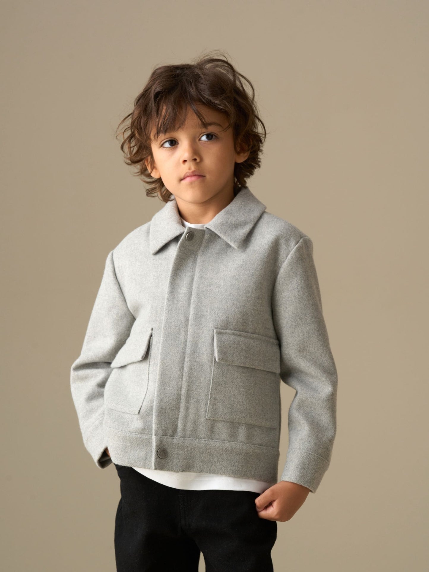 Dsiney Kidz - Angel & Rocket Grey Parker Varsity Jacket image 5
