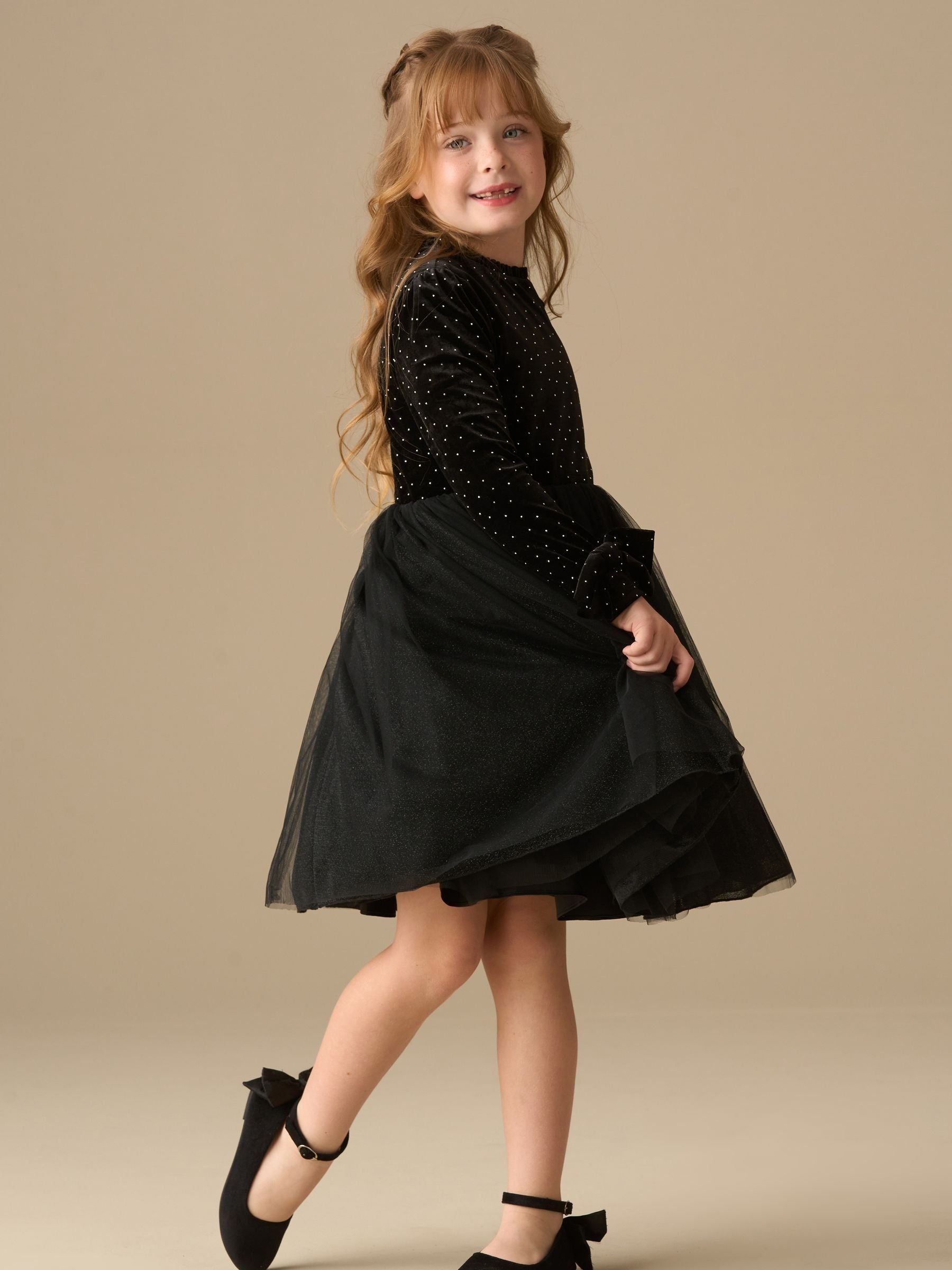 Angel & Rocket Black Elsie Velvet Tulle Dress image 4