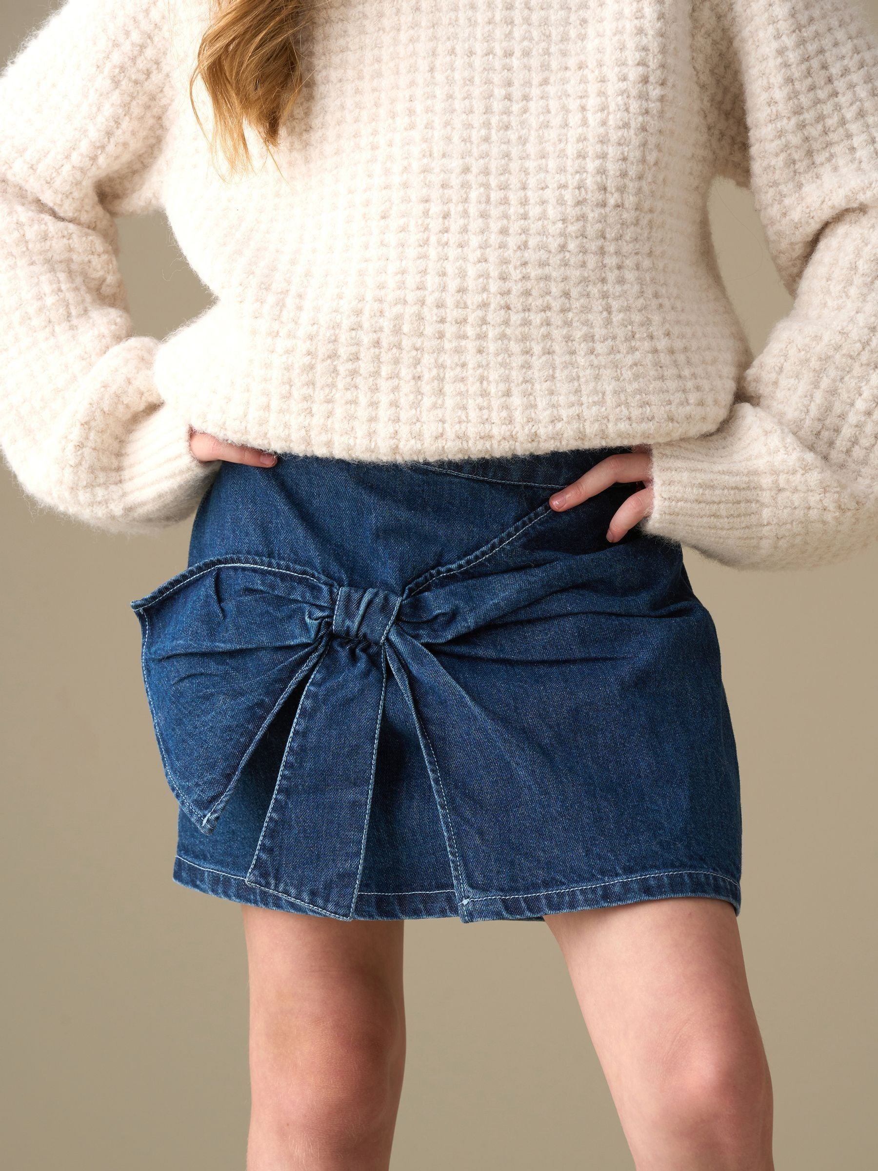 Dsiney Kidz - Angel & Rocket Blue Casey Denim Bow Aline Skirt image 1