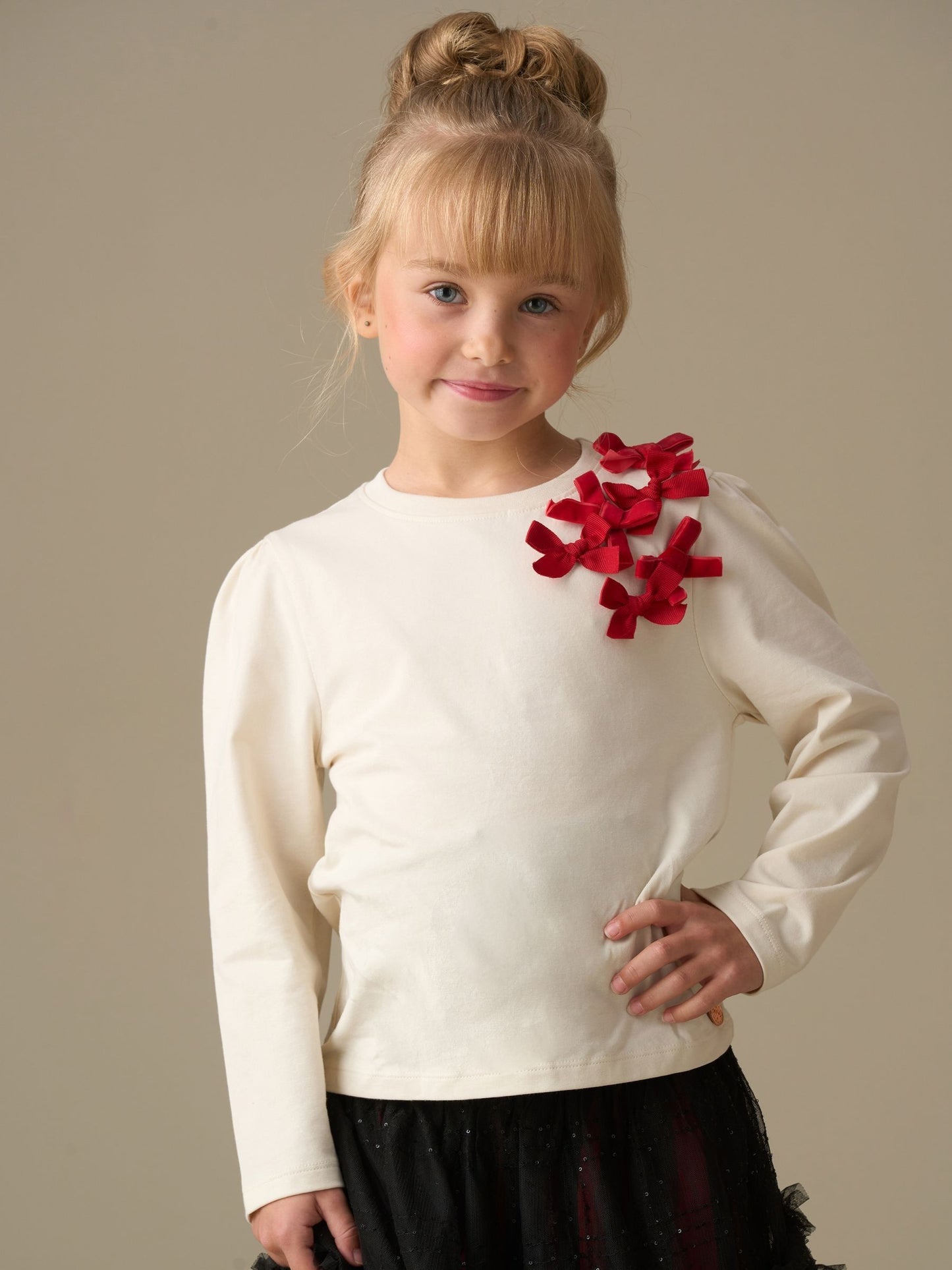 Dsiney Kidz - Angel & Rocket Natural Elena Bow Corsage Long selleves Top image 1