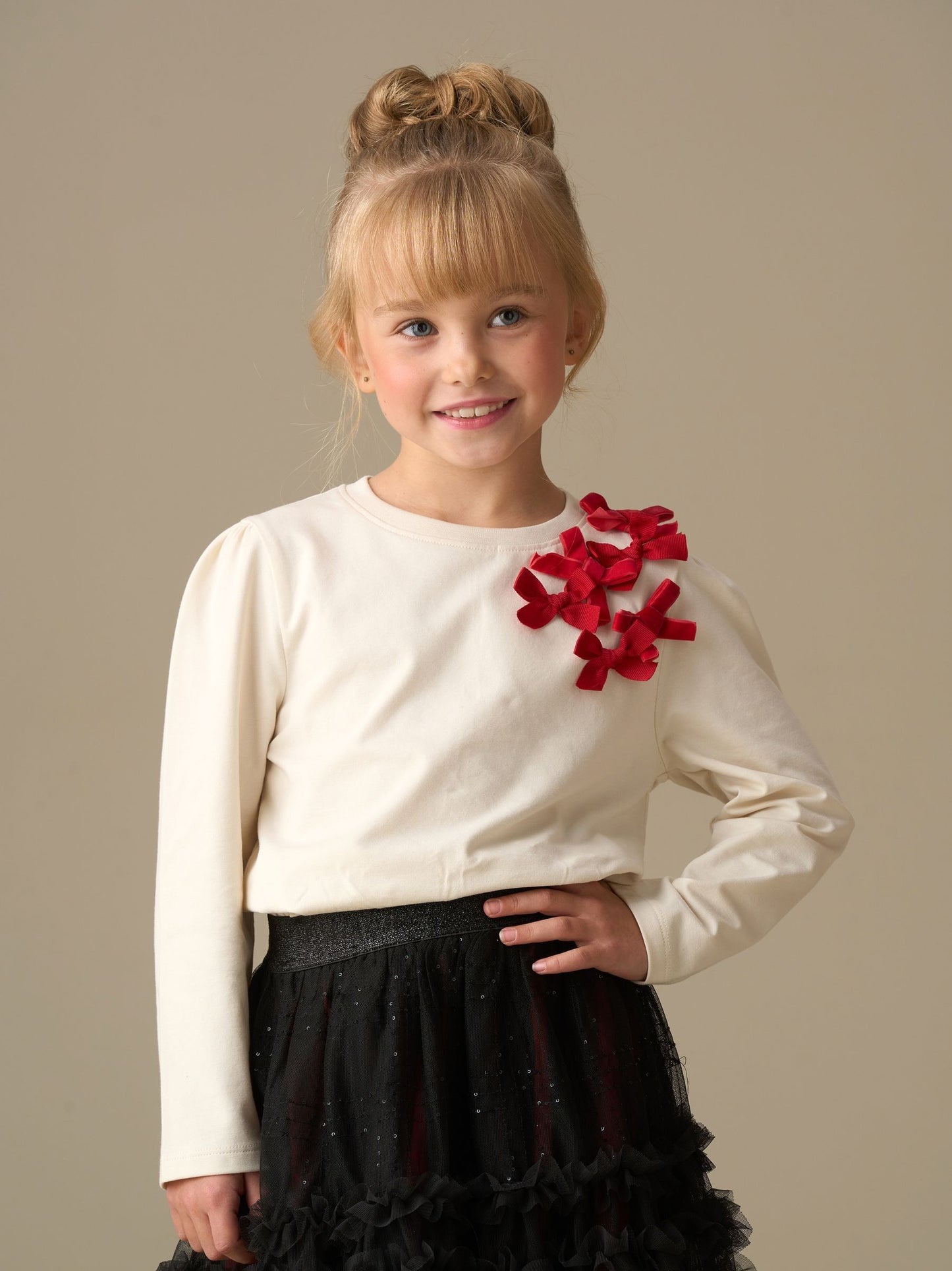 Dsiney Kidz - Angel & Rocket Natural Elena Bow Corsage Long selleves Top image 3