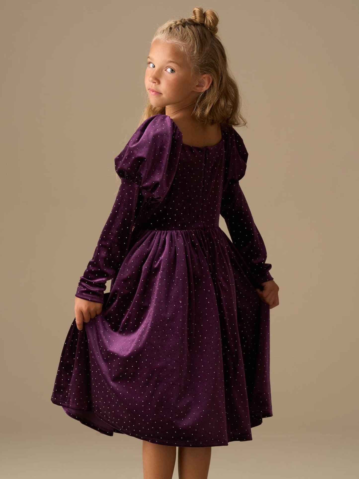 Angel & Rocket Purple Velvet Dress image 3