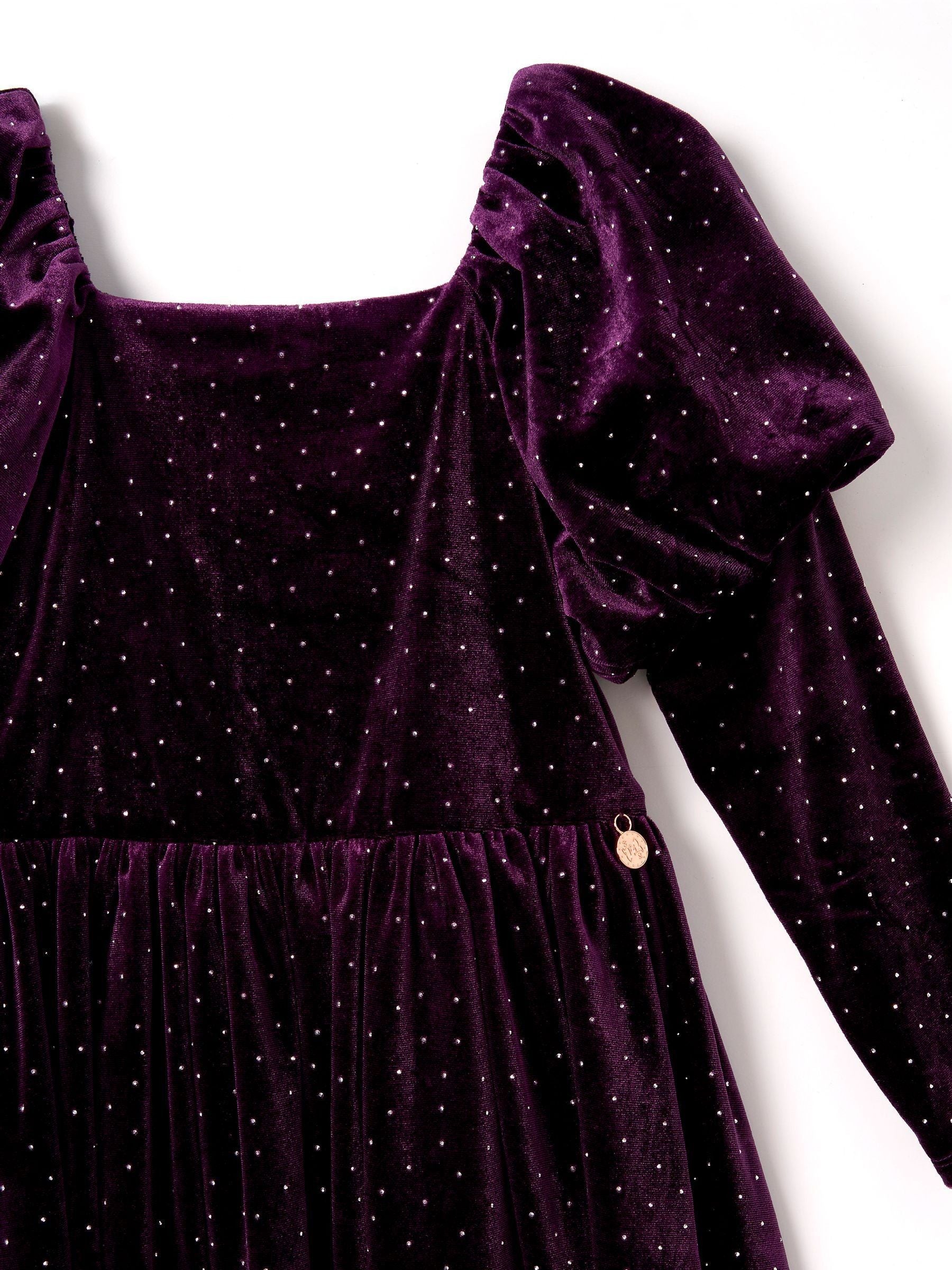 Angel & Rocket Purple Velvet Dress image 7